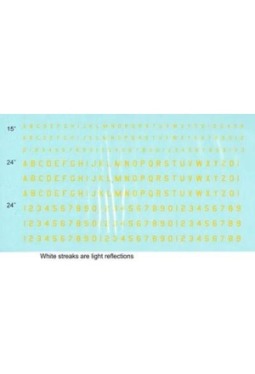 US numbers and letters yellow small D89